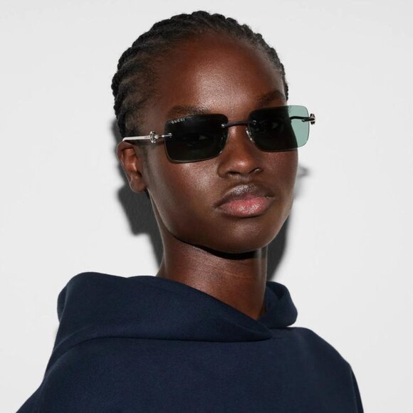 ?️ New Gucci GG1703S 001 Sunglasses - Ruthenium Frame, Grey Lenses main image 10